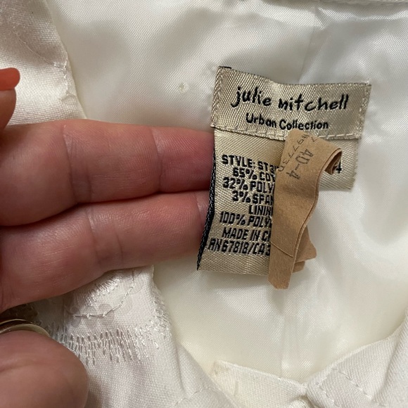 Julie Mitchell Urban Collection embrodery sequin denim jacket ivory 14 - Picture 14 of 16